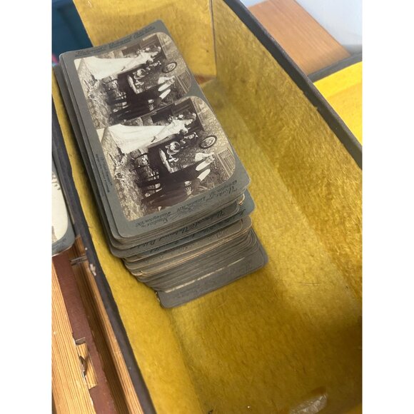 Antique stereoscope picture viewer wooden mercury comes with tons of slides - Picture 5 of 8